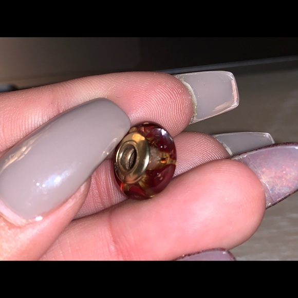 14k gold pandora murano bead glass charm - Picture 5 of 8